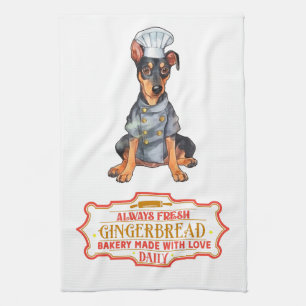 Paño De Cocina Doberman Pinscher Chef Baking Gingerbread
