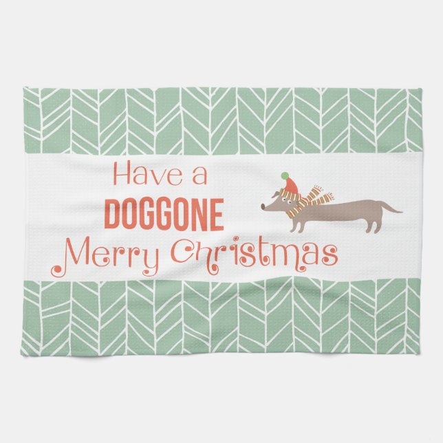 Paño De Cocina Dog Gone Merry Christmas (Horizontal)