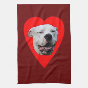 Paño De Cocina Dogo Argentino sonriente