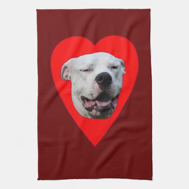 Paño De Cocina Dogo Argentino sonriente (Vertical)