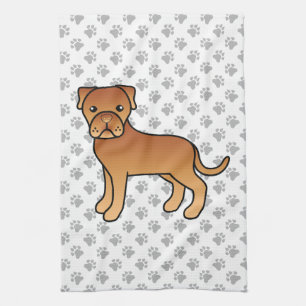 Paño De Cocina Dogo de Burdeos perro de dibujos animados lindo
