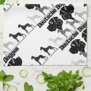 Paño De Cocina Dogo negro gris