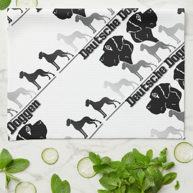 Paño De Cocina Dogo negro gris (Doblado)