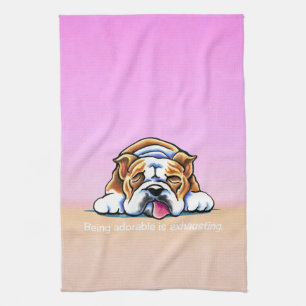Paño De Cocina Dogo que es Apagado-Correo rosado adorable Art™