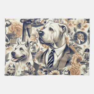 Paño De Cocina Dogo retro argentino sin mar