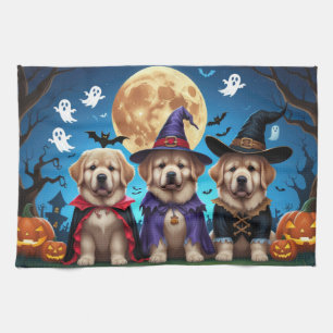 Paño De Cocina Dogs de Terranova Calabaza Halloween Funny