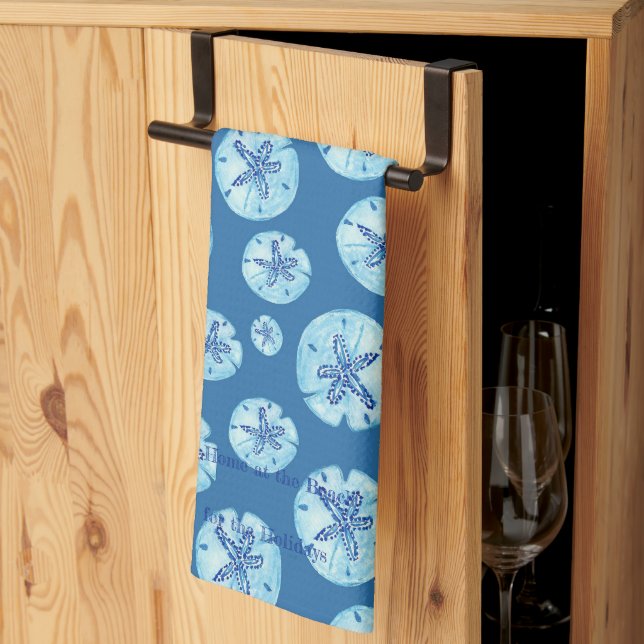 Paño De Cocina Dólar de arena azul acuático-verde azulado persona (Pliegue de tercios)