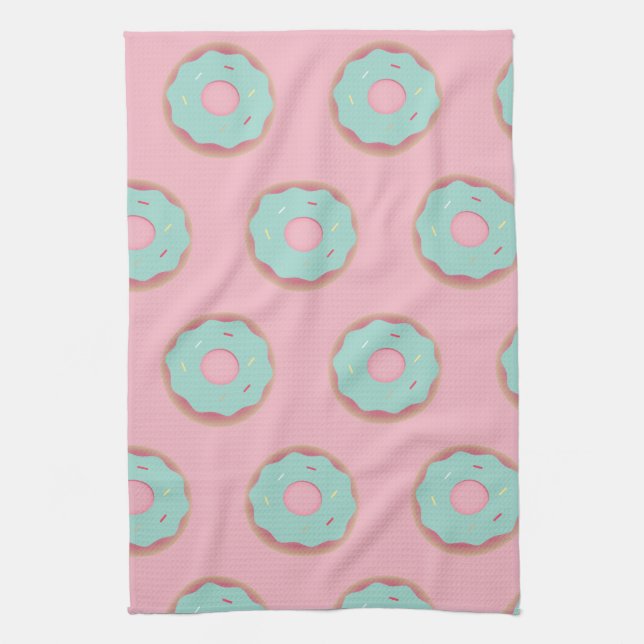 Paño De Cocina Donas con degradado rosa Donuts teñidos Sprinkles  (Vertical)