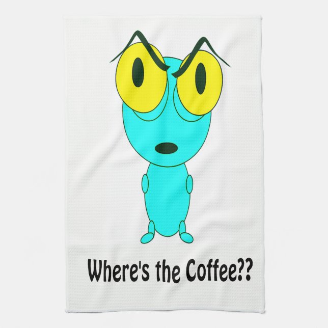 Paño De Cocina Donde está el café, el dibujo animado extranjero (Vertical)