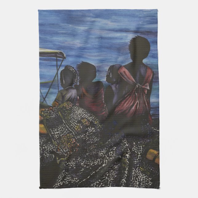 Paño De Cocina ¿Dónde está papá? Isla Harbour (Vertical)