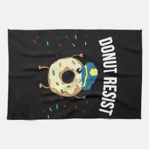 Paño De Cocina Donut Resist Meme Funny Police Officer Apoya El