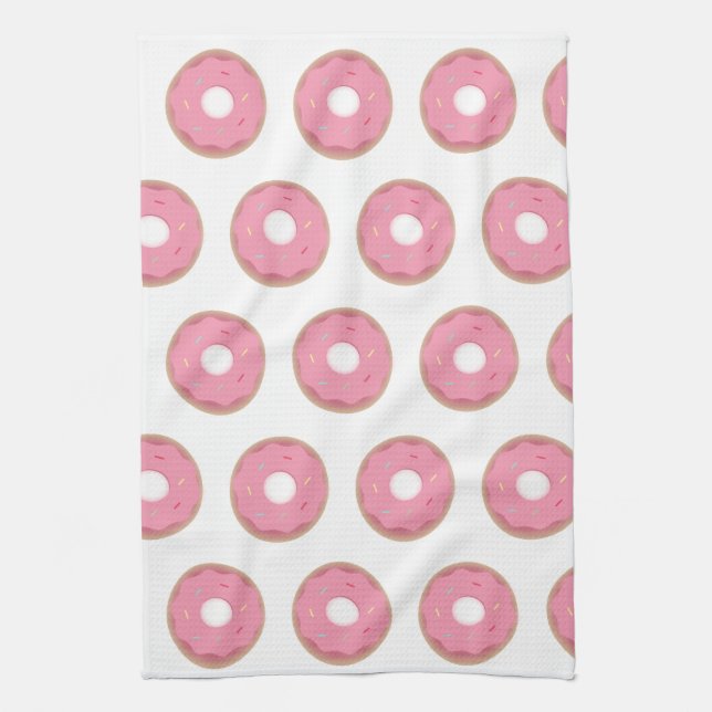 Paño De Cocina Donuts De Ombre Rosado No Rascan Panadería (Vertical)
