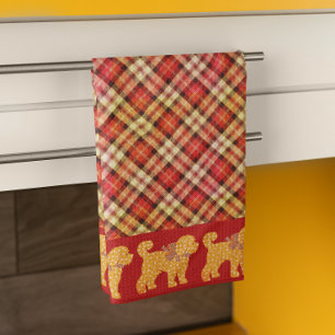 Paño De Cocina Doodle dorado Perro amarillo dorado