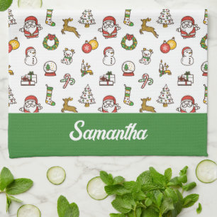 Paño De Cocina Doodles navideños