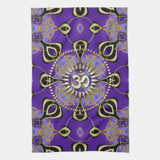 Paño De Cocina Dorado OM Purple Goa Skies New Age Decoración resi