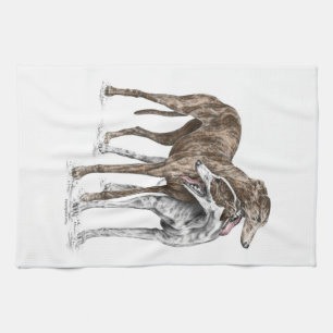 Paño De Cocina Dos Greyhound Friends Dog Art