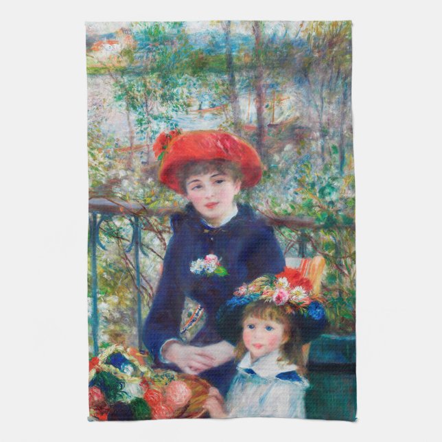 Paño De Cocina Dos hermanas - Pintura impresionista de Renoir 188 (Vertical)