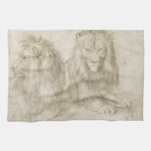 Dos leones asentados de Albrecht Durer