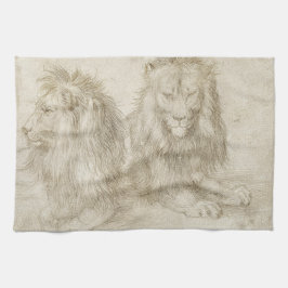Paño De Cocina Dos leones asentados de Albrecht Durer
