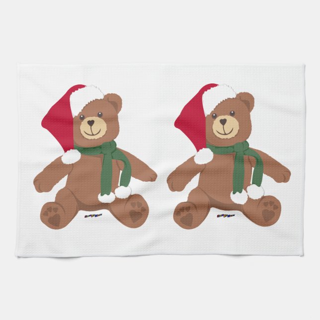 Paño De Cocina Dos Navidades Teddy Bears (Horizontal)