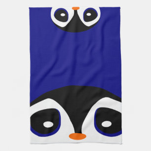 Paño De Cocina Dos pingüinos del dibujo animado que juegan ojead