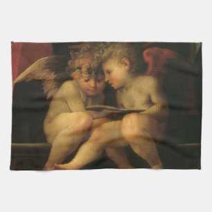 Paño De Cocina Dos querubines leyendo por Rosso Fiorentino, Ángel