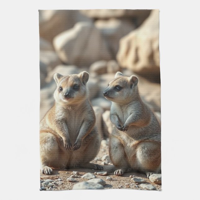 Paño De Cocina Dos quokkas de Rottnest IsLand de Aussie,  (Vertical)