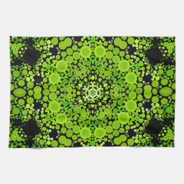 Paño De Cocina Dot Mandala Flor Verde