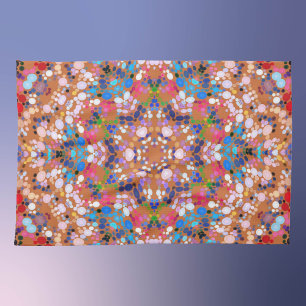 Paño De Cocina Dot Mandala Naranja Rosa azul y blanco