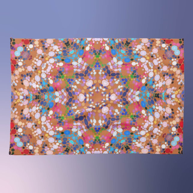 Paño De Cocina Dot Mandala Naranja Rosa azul y blanco (Subido por el creador)
