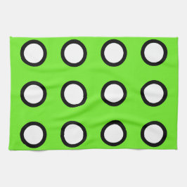 Paño De Cocina Dots Green White Black 4Mel