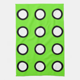 Paño De Cocina Dots Green White Black 4Mel