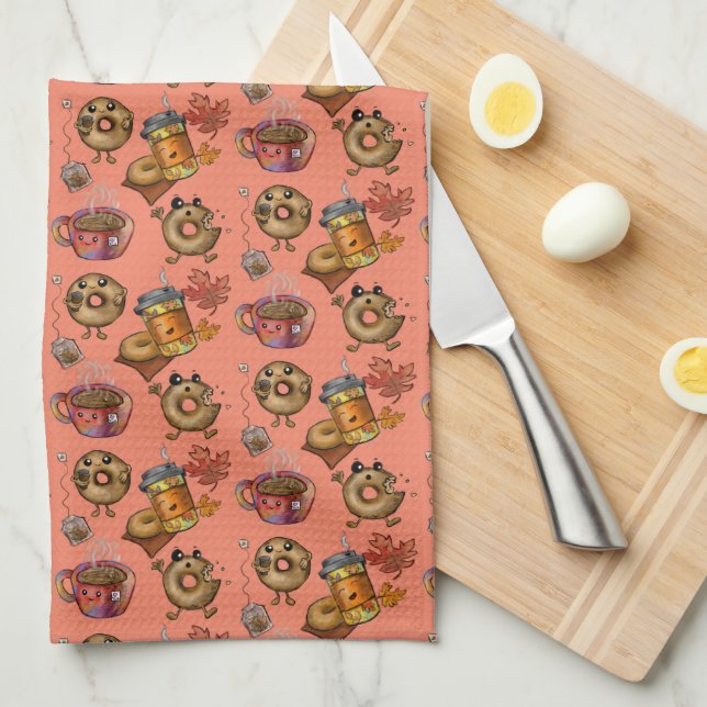 Paño De Cocina Douglas y té adorables (Doblado Cuarto)