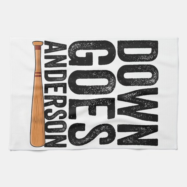 Paño De Cocina DOWN GOES ANDERSON FUNNY BASEBALL regalo ANDERSON (Horizontal)