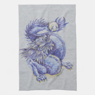 Paño De Cocina Dragón azul