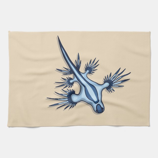 Paño De Cocina Dragón azul Nudibranch (Horizontal)
