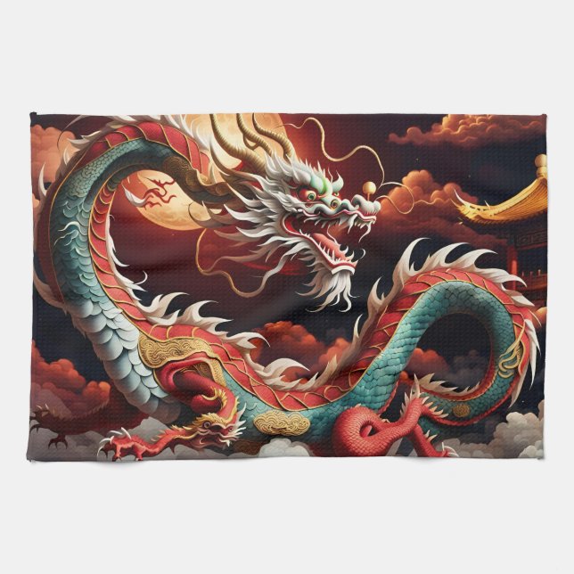 Paño De Cocina Dragón chino de Año Nuevo 2024 KitchT03 (Horizontal)