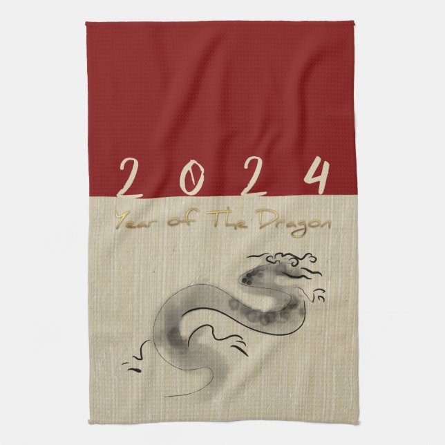 Paño De Cocina Dragón chino de Año Nuevo Pintando original Zodiac (Vertical)
