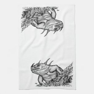 Paño De Cocina Dragón en la roca