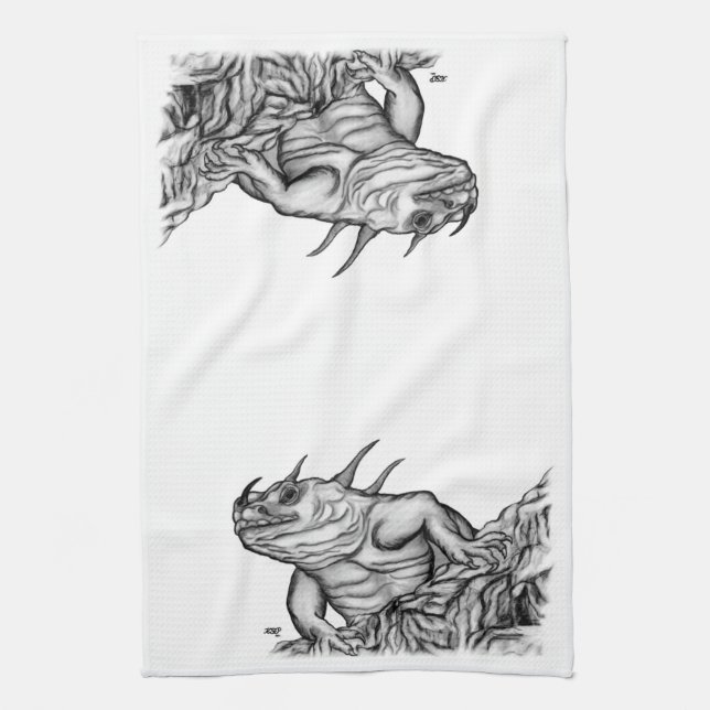 Paño De Cocina Dragón en la roca (Vertical)