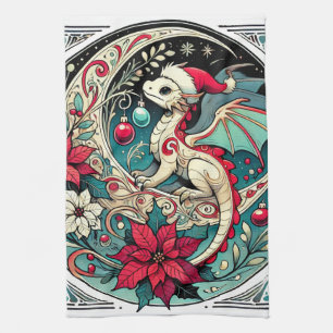 Paño De Cocina Dragón navidad