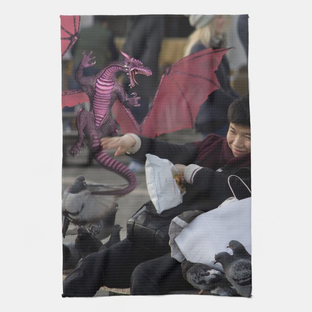 Paño De Cocina Dragón Rosa En Venecia Italia (Vertical)