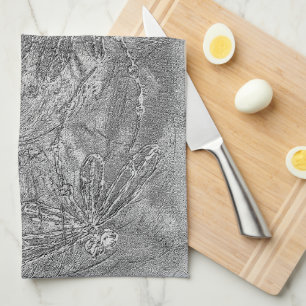 Paño De Cocina Dragonflies Grabado en relieve metálico plateado