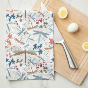 Paño De Cocina Dragonflies Patrón multicolor