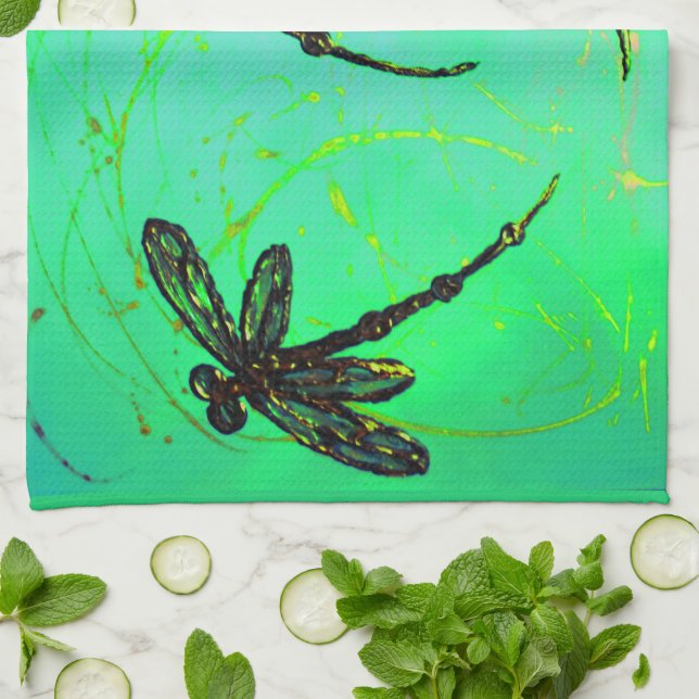 Paño De Cocina Dragonfly Magnífico Green Turquoise Twist Door Mat (Doblado)