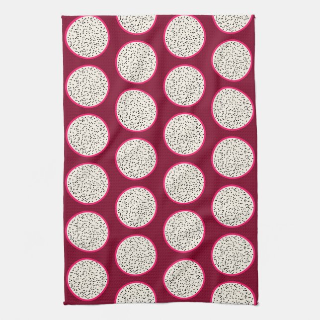 Paño De Cocina Dragonfruit/rebanadas estilizadas de la fruta de (Vertical)