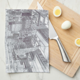 Paño De Cocina Drawing of New York City Landscape Custom