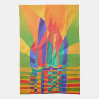 Paño De Cocina Dreamboat Una Basura Cubista En Los Colores Primar