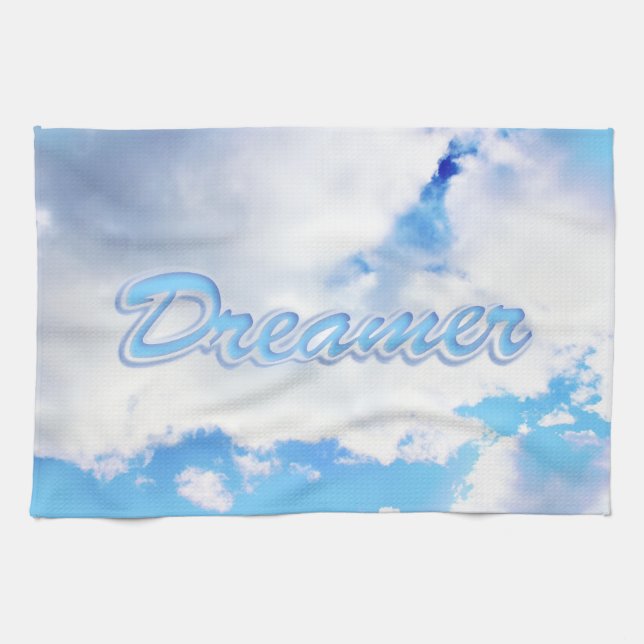 Paño De Cocina Dreamer puffy nubes blancas y cielo azul (Horizontal)