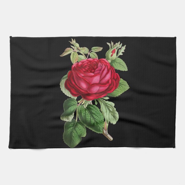 Paño De Cocina Drenaje del rosa rojo (Horizontal)